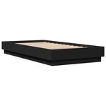 vidaXL Cadre de lit sans matelas avec lumières LED noir 75x190 cm