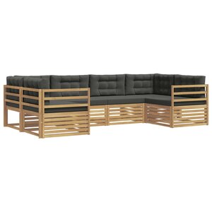 vidaXL Ensemble de canapés d'extérieur 6 pc Blanc et anthracite