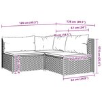 vidaXL Salon de jardin 3 Pièces avec coussins Gris Résine tressée