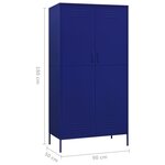 vidaXL Garde-robe Bleu marine 90x50x180 cm Acier