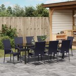 vidaXL Ensemble de salle à manger de jardin 5 pièces noir rattan poly