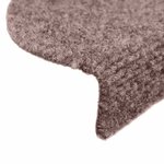 vidaXL Tapis d'escalier auto-adhésifs 15 pièces 56 x 17 x 3 cm Marron clair Demi-rond
