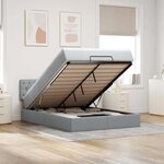 vidaXL Lit ottoman avec matelas gris clair 140x190 cm tissu
