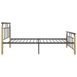 vidaXL Cadre de lit sans matelas métal bois de chêne massif 90x200 cm