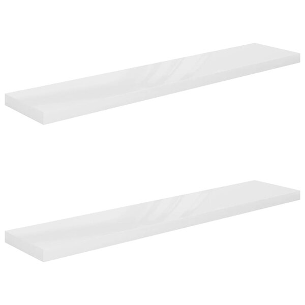 vidaXL Étagère murale flottante 2Pièces Blanc brillant 120x23 5x3 8cm MDF