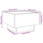 vidaXL Table basse avec LED chêne sonoma 50x50x30 cm bois d'ingénierie