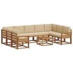 vidaXL Ensemble de canapés d'extérieur 10 Pièces Naturel et Beige