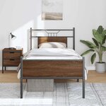 vidaXL Cadre de lit sans matelas chêne marron 75x190cm bois ingénierie