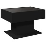 vidaXL Table basse avec LED noir 70x50x45 cm bois d'ingénierie