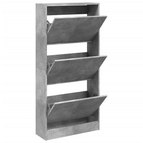 vidaXL Armoire à chaussures gris béton 60x21x125 5cm bois d'ingénierie