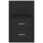 vidaXL Table de chevet murale Noir