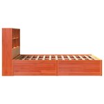 vidaXL Cadre de lit sans matelas cire marron 135x190cm bois pin massif