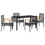 vidaXL Ensemble de salle à manger pour jardin 5 Pièces Noir polyrotin