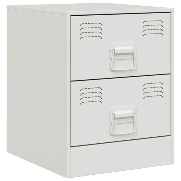 vidaXL Table de chevet blanc 34 5x39x44 cm acier