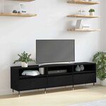 vidaXL Meuble TV Chêne noir 150x30x44 5 cm Bois d'ingénierie