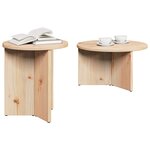 vidaXL Table basse 2 Pièces Naturel Bois de pin massif