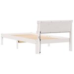 vidaXL Cadre de lit avec tête de lit Blanc 90 x 190 cm Pin massif
