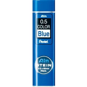 Etui de 20 Mines de Couleur AIN STEIN 0 5mm Bleu PENTEL