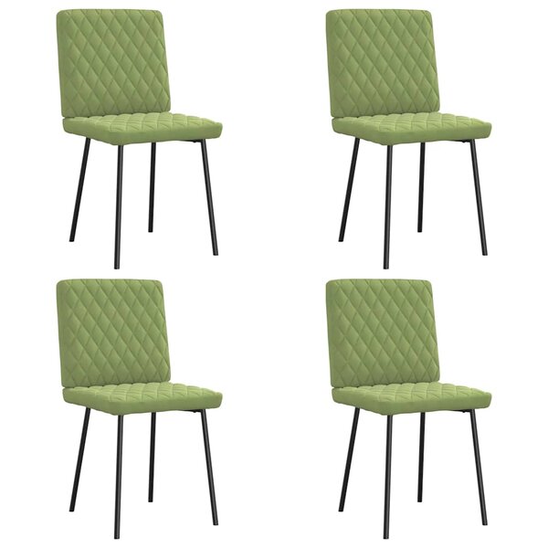 vidaXL Chaises à manger lot de 4 vert clair velours
