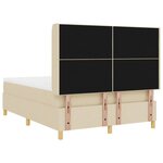 vidaXL Lit à ressorts avec bandes LED Crème 160 x 200 cm tissu