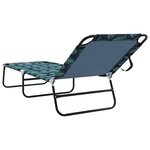 vidaXL Transat pliant 2 Pièces Portable Motif feuille Tissu Oxford 600D