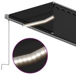 vidaXL Auvent automatique store capteur de vent et LED 5x3m Anthracite