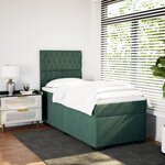 vidaXL Sommier à lattes de lit avec matelas Vert foncé 90x200 cm