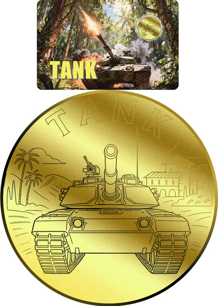 Pièce de monnaie en Or 12 Dollars g 0.031 (1/1000 oz) Millésime 2026 Deadly Vehicles TANK (PRÉCOMMANDE)