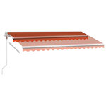 vidaXL Auvent automatique capteur de vent/LED 400x300 cm Orange/marron