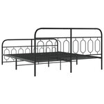vidaXL Cadre de lit métal sans matelas avec pied de lit noir 193x203cm