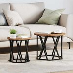 vidaXL Table d'appoint 2 Pièces Bois de récupération 50 x 50 x 40 cm
