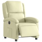 vidaXL Fauteuil inclinable électrique crème cuir véritable