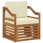 vidaXL Canapé d’extérieur Bois d'acacia massif et polyester Naturel