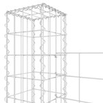 vidaXL Panier de gabion en forme de U avec 3 poteaux Fer 260x20x200 cm