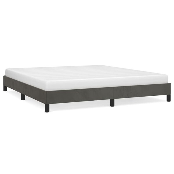 vidaXL Cadre de lit Gris foncé 160 x 200 cm Velours