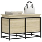 vidaXL Boîte de rangement avec couvercle chêne sonoma bois ingénierie