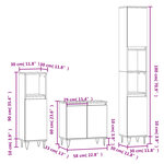 vidaXL Ensemble d'armoires salle de bain 3 Pièces blanc bois d'ingénierie