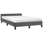 vidaXL Cadre de lit sans matelas gris foncé 120x190 cm velours