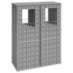 vidaXL Poteaux à panier de gabion 2 Pièces 50x50x140 cm Fer