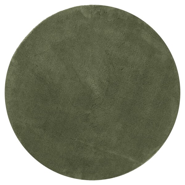 vidaXL Tapis HUARTE à poils courts doux et lavable vert forêt Ø 80 cm