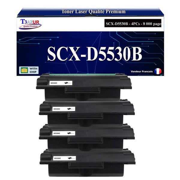 T3AZUR - 4x Toners compatibles avec Samsung SCX-D5530B SCX5530X pour Samsung SCX-5330N SCX-5530 SCX-5530FN SCX-5535DN