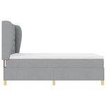 vidaXL Lit à ressorts avec matelas Gris clair 190 x 140 cm tissu