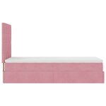 vidaXL Cadre de lit ottoman avec matelas rose 100x200 cm velours