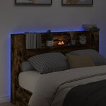 vidaXL Armoire tête de lit avec LED chêne fumé 160x16 5x103 5 cm