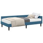 vidaXL Cadre de lit d'angle avec matelas Autre 2 Pièces Bleu Velours