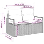 vidaXL Ensemble de canapé de jardin 7 Pièces Noir  Crème 55 x 55 x 37 cm