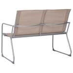 Salon de jardin meuble d'extérieur ensemble de mobilier 4 pièces tissu et acier taupe 02_0016282