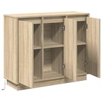 Buffet vidaXL LED Chêne Sonoma 90x32x75 cm en bois d'ingénierie