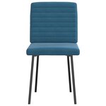 vidaXL Chaises à manger lot de 2 Bleu Velours