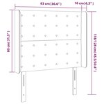 vidaXL Tête de lit à LED Gris foncé 93x16x118/128 cm Tissu